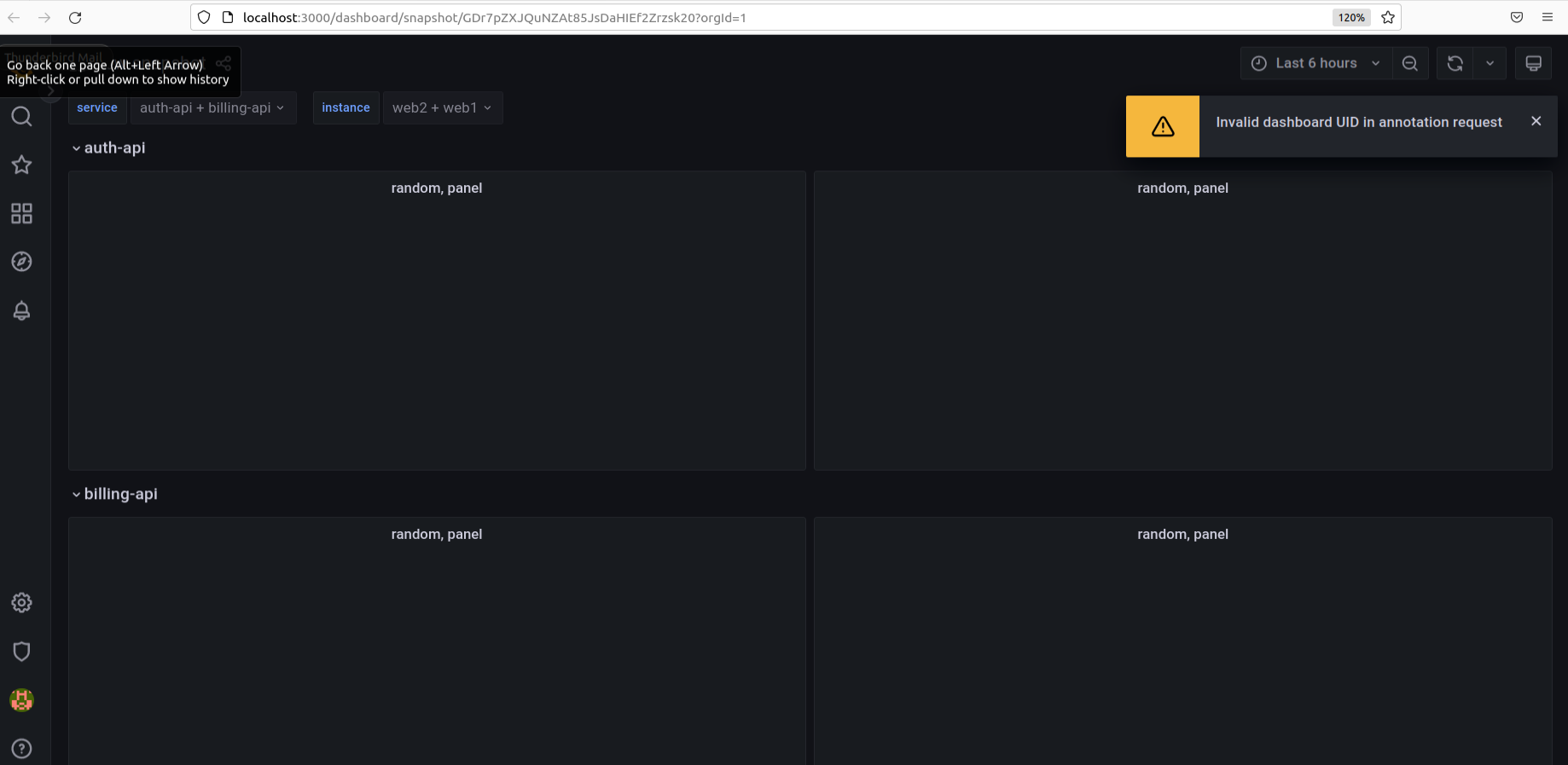 Snapshot API Repeatable panels/rows with multiple filter values is