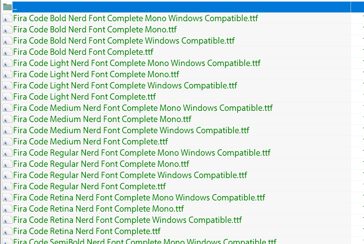 Why is FiraCode font in .otf format in v2.1.0 and only .ttf in v2.2.1 ...
