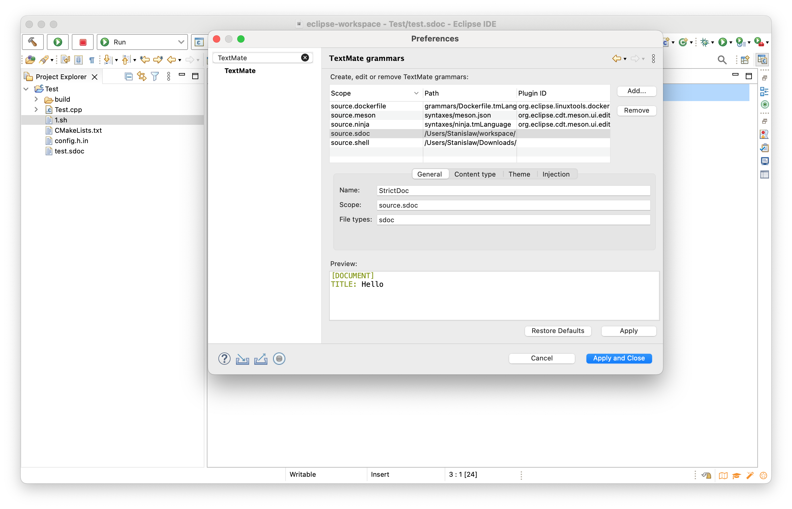 Cannot figure out how to enable syntax highlighting for my custom text ...