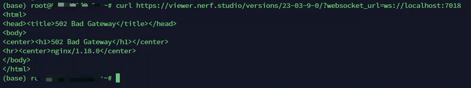502 Bad Gateway of web viewer · Issue #1632 · nerfstudio-project ...