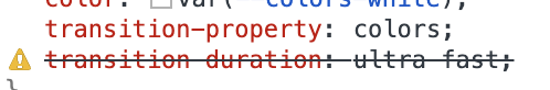 Transition properties are not being replaced from the theme variables ...