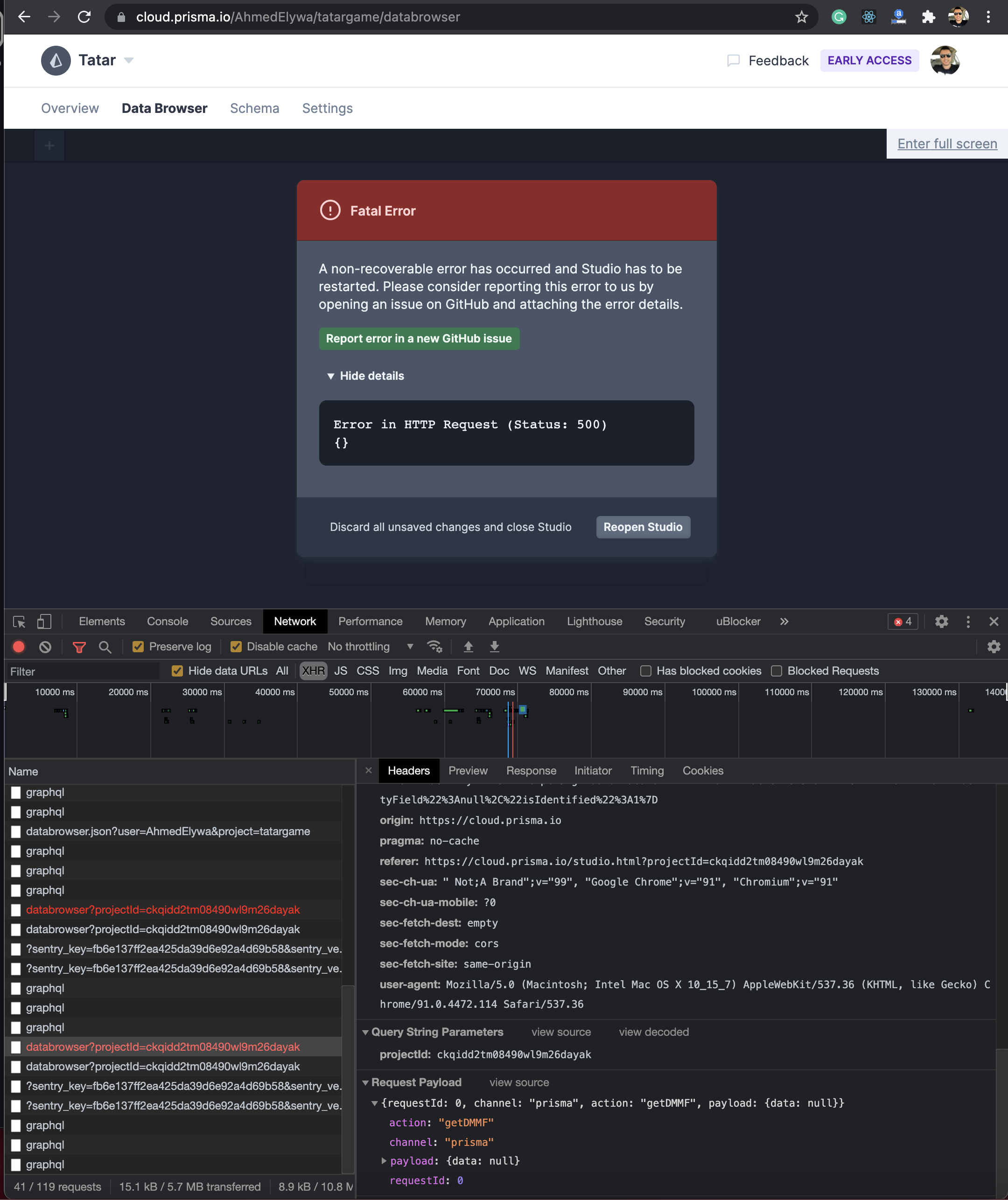 Error in HTTP Request (Status: 500) on cloud · Issue #715 · prisma ...