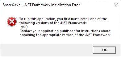 Sharex.exe - .net framework initialization error · Issue #5689 · ShareX ...