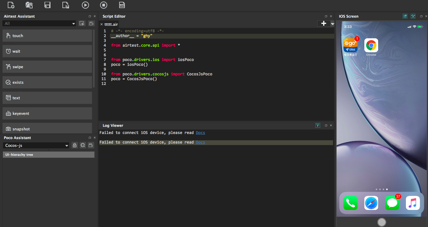 airtest连接iOS手机UI渲染树没有展示出来 · Issue #798 · AirtestProject/AirtestIDE · GitHub