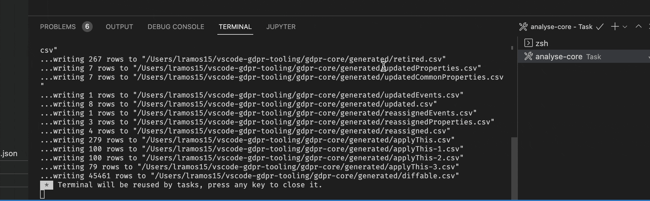 A quote character on its own line appears to mess up terminal link
