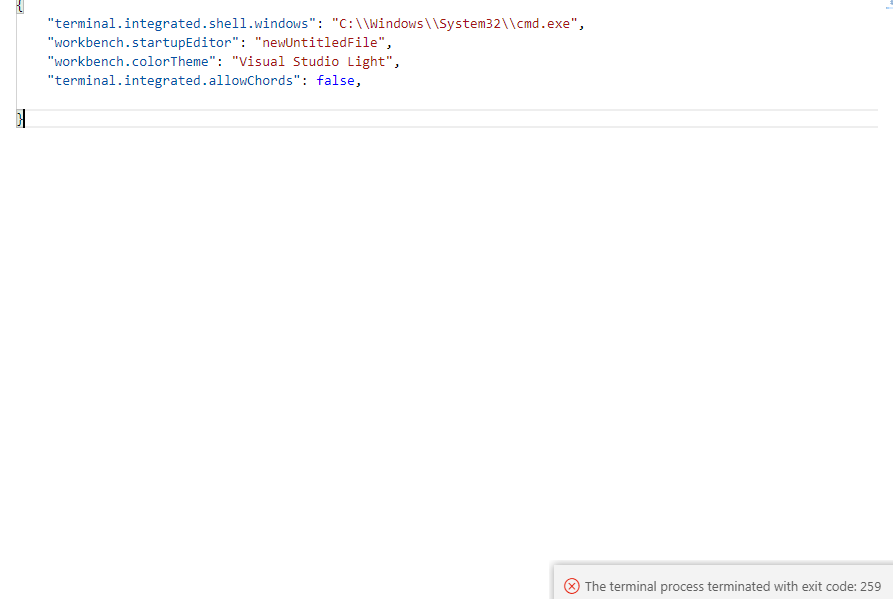 Not able to open terminal in visual studio code · Issue 90349