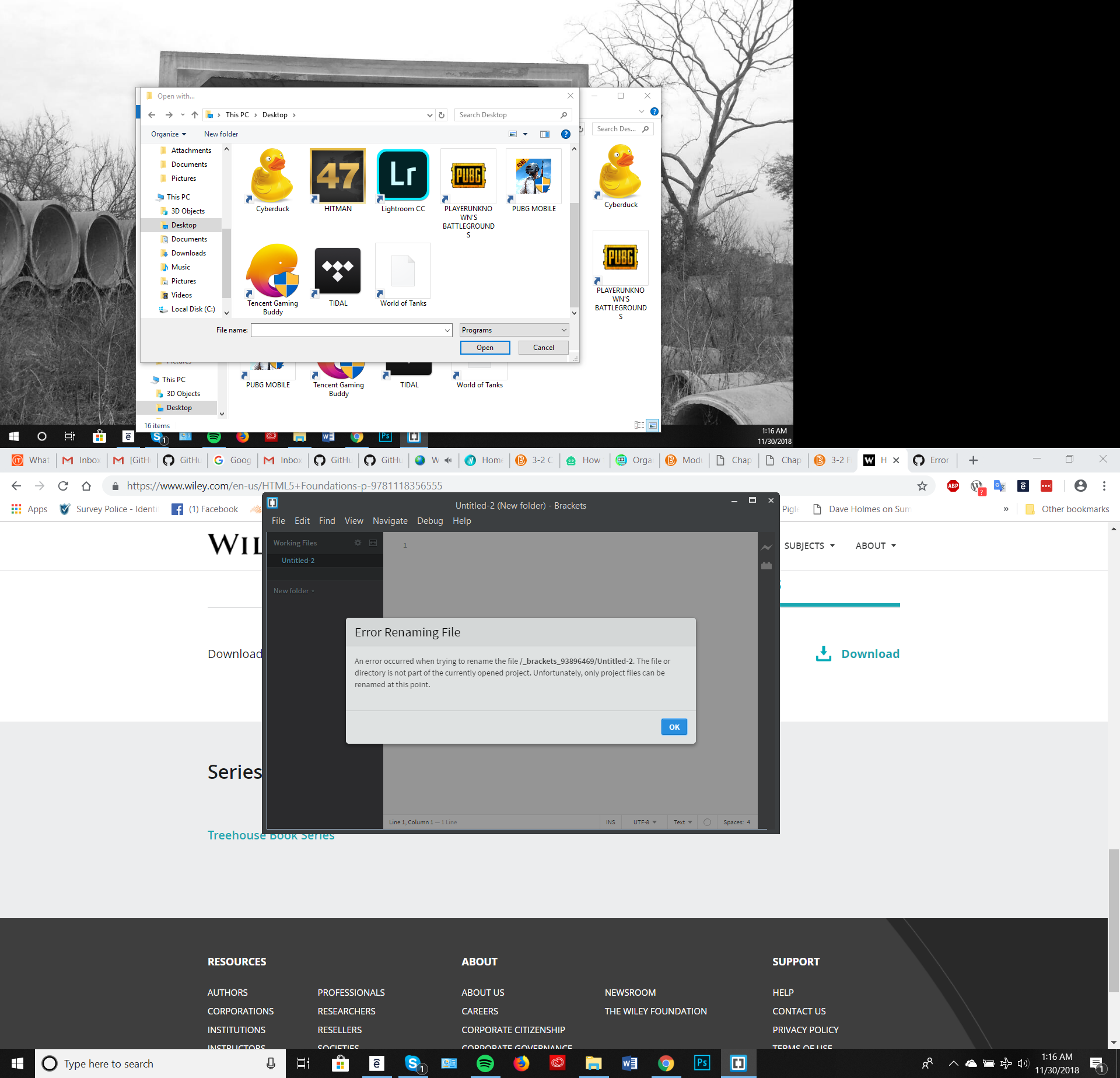 Error Renaming File Live Preview Error in Brackets · Issue 14444