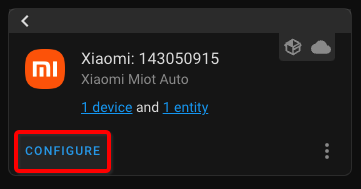 xiaomi miot re-configure