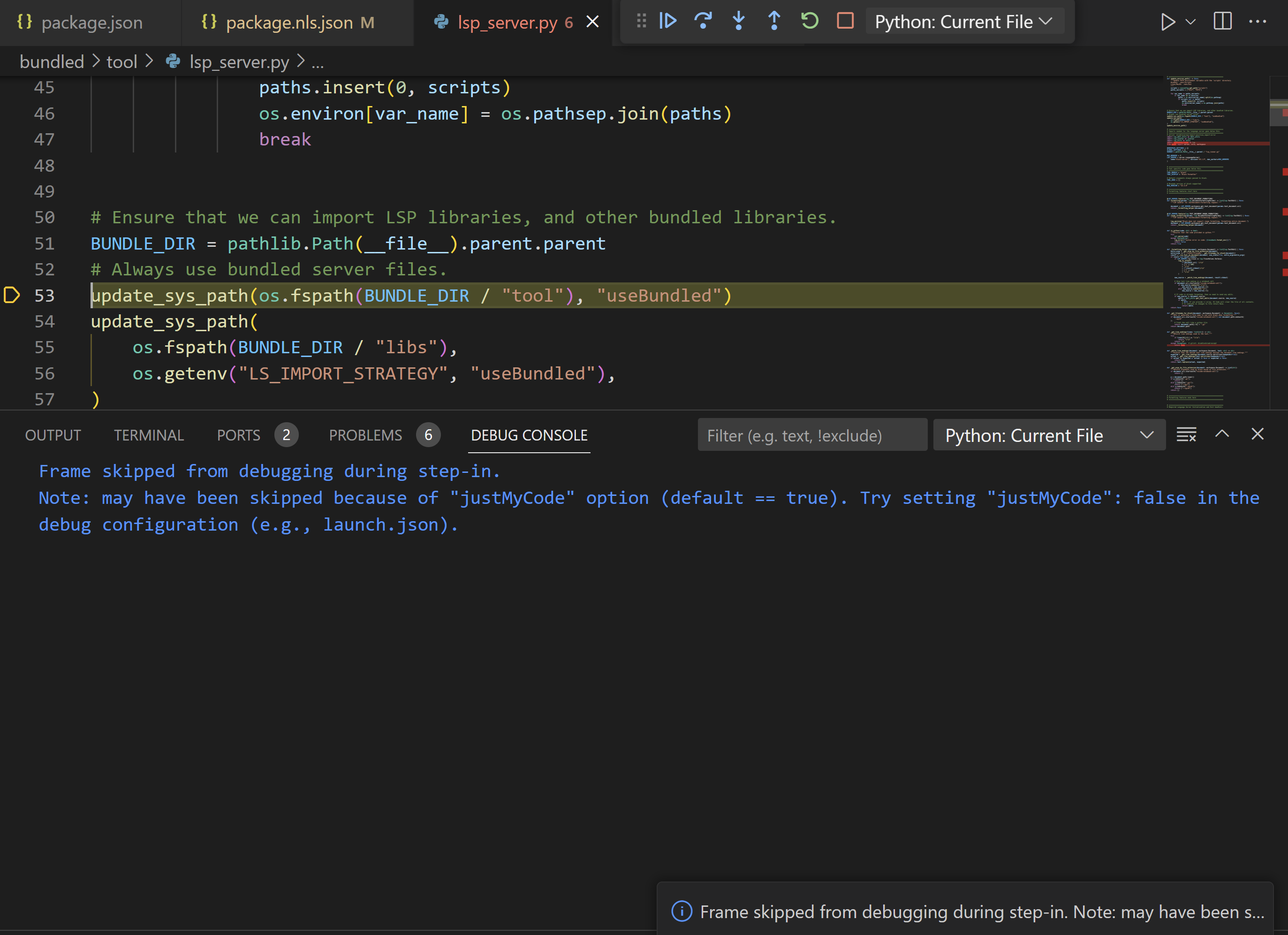 Add an informational notification when "go to definition" falls back to ...
