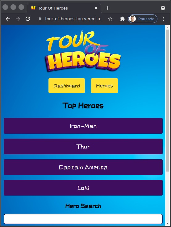 Tour Of Heroes Tutorial Link: Tour Of Heroes Angular – GKAAJE