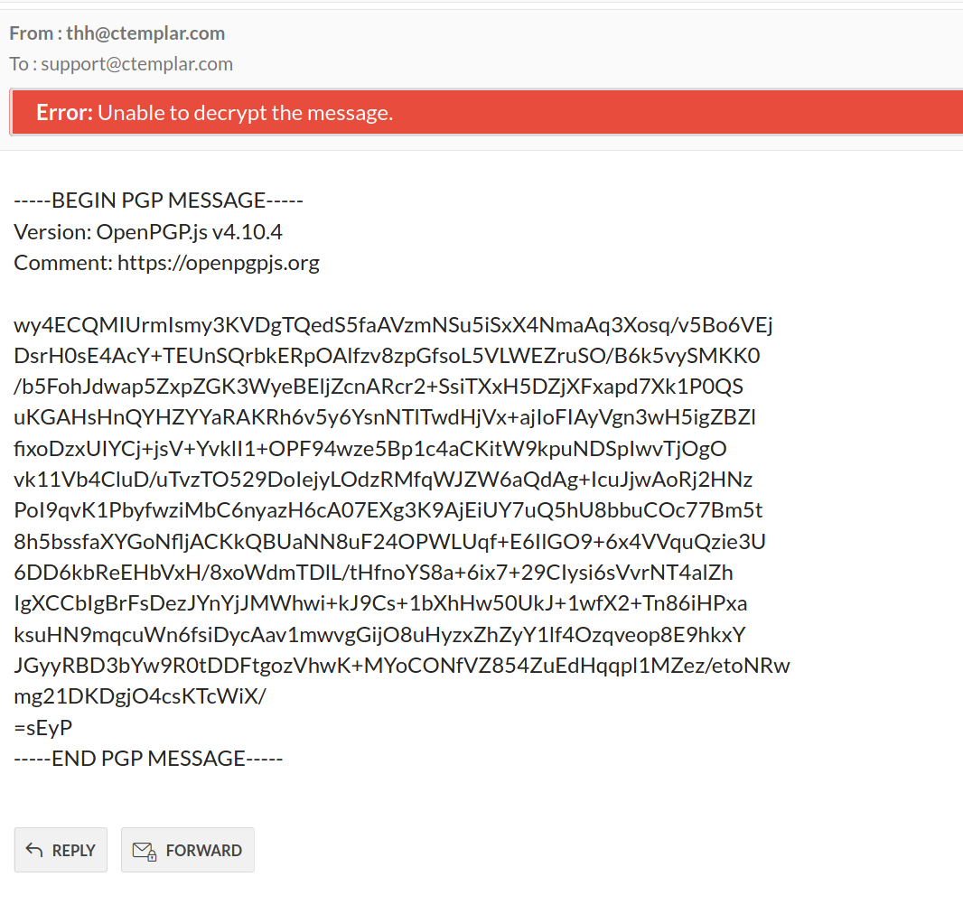 Corrupted message when "encrypt to nonCT" is sent to CT · Issue 1340