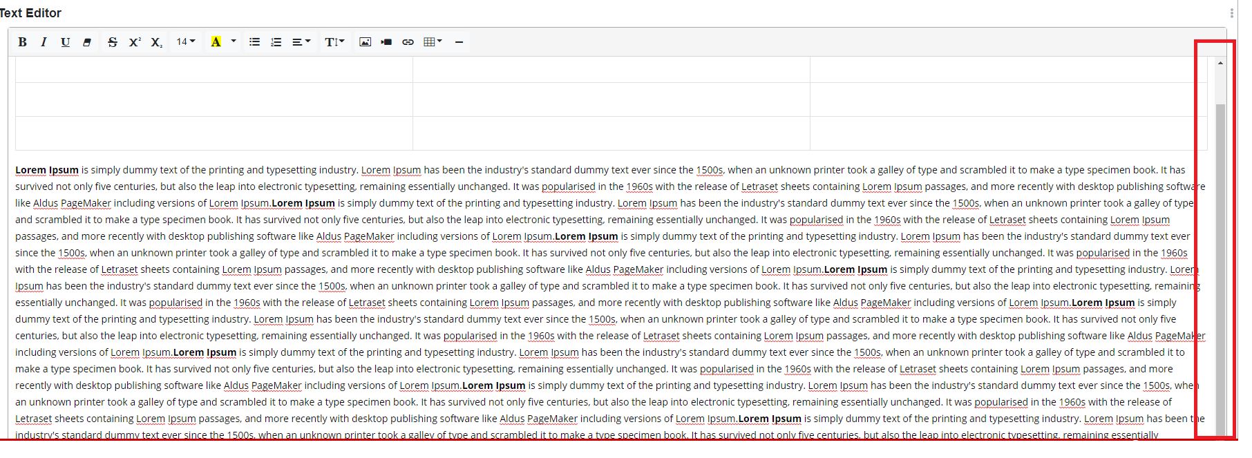 Scroll bar disapears when switching back to design mode · Issue 3071