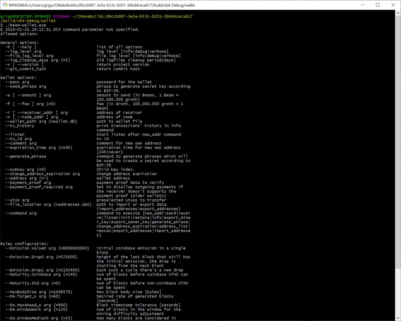 CLI: CLI help is not updated · Issue #492 · BeamMW/beam · GitHub