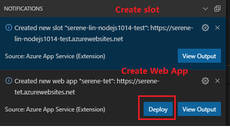 [Suggestion] Add a 'Deploy' button to the notification after creating a ...