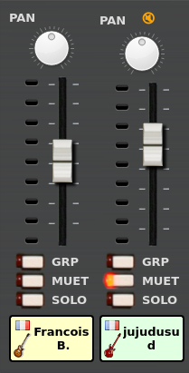 Image d'une paire de commandes de mélangeur de serveur