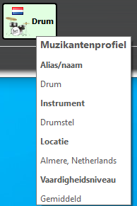 afbeelding van een tooltip waarin de profiel informatie zichtbaar is