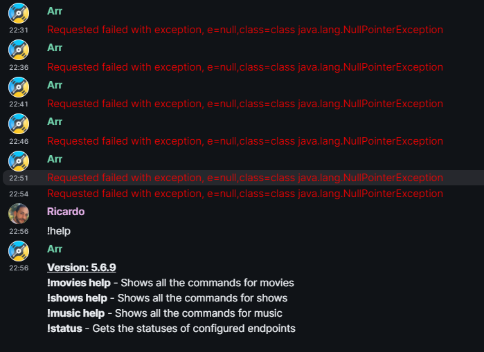 Bot Spamming Requested failed with exception, e=null,class=class java