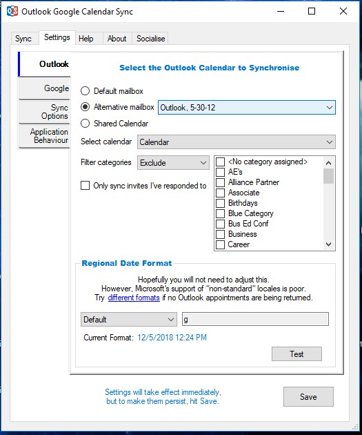outlook google calendar sync outlook settings