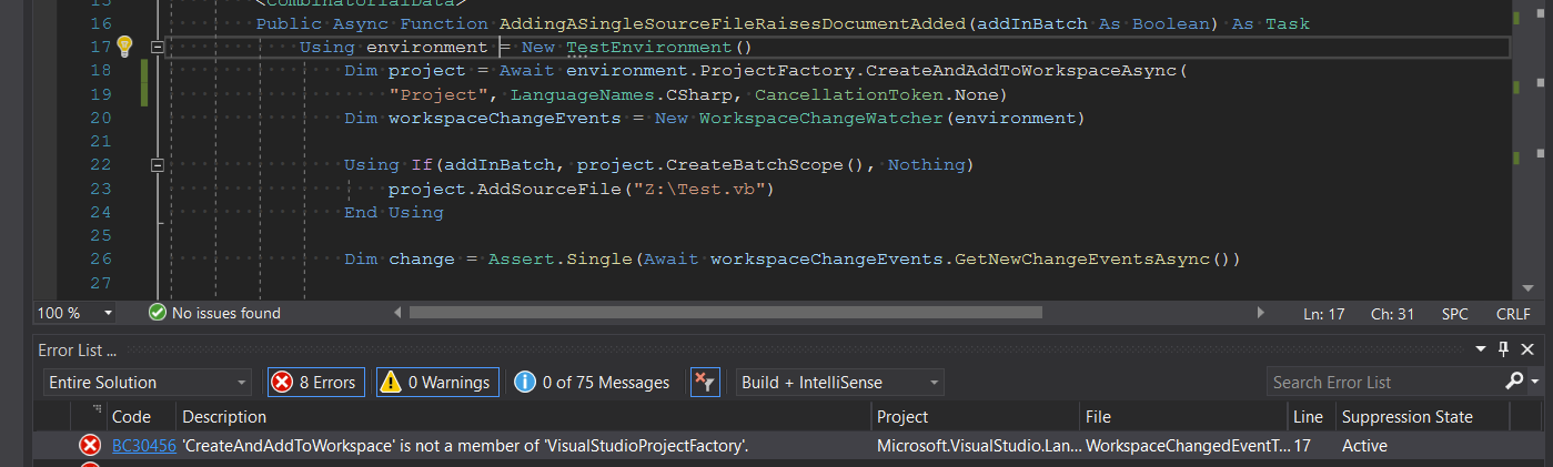 Stuck diagnostics · Issue #51214 · dotnet/roslyn · GitHub
