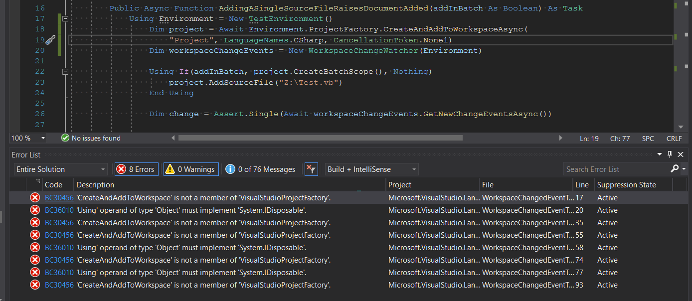 Stuck diagnostics · Issue #51214 · dotnet/roslyn · GitHub