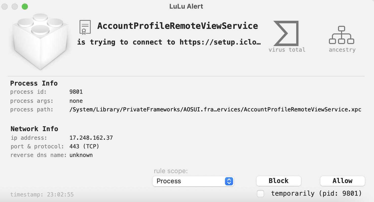 LuLu asks for multiple remote endpoints even when process is ...