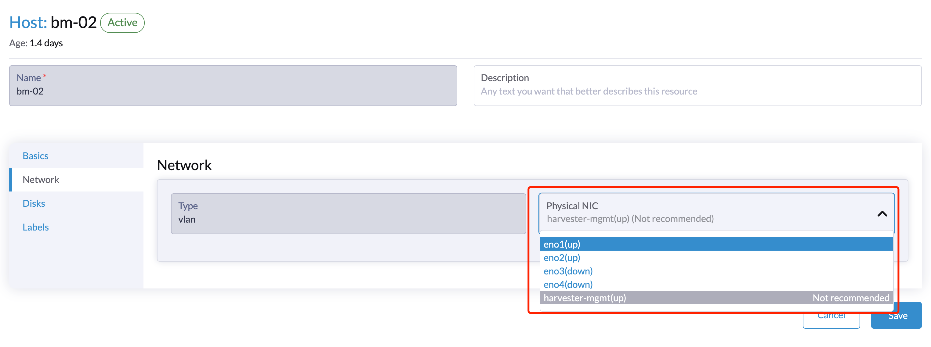 [BUG] Network configuration on the node doesn't show all the nics ...