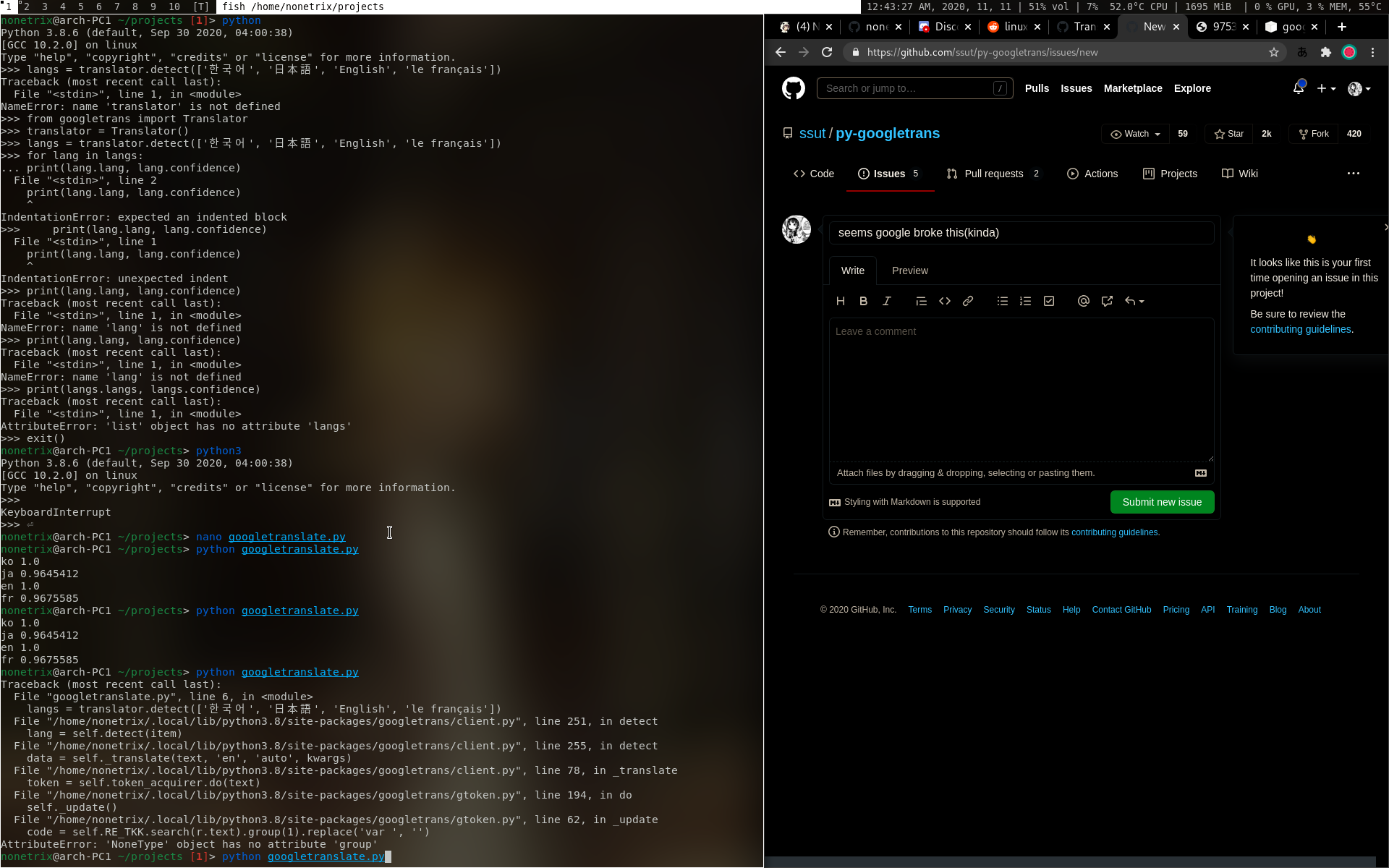 seems google broke this(kinda) · Issue #236 · ssut/py-googletrans · GitHub