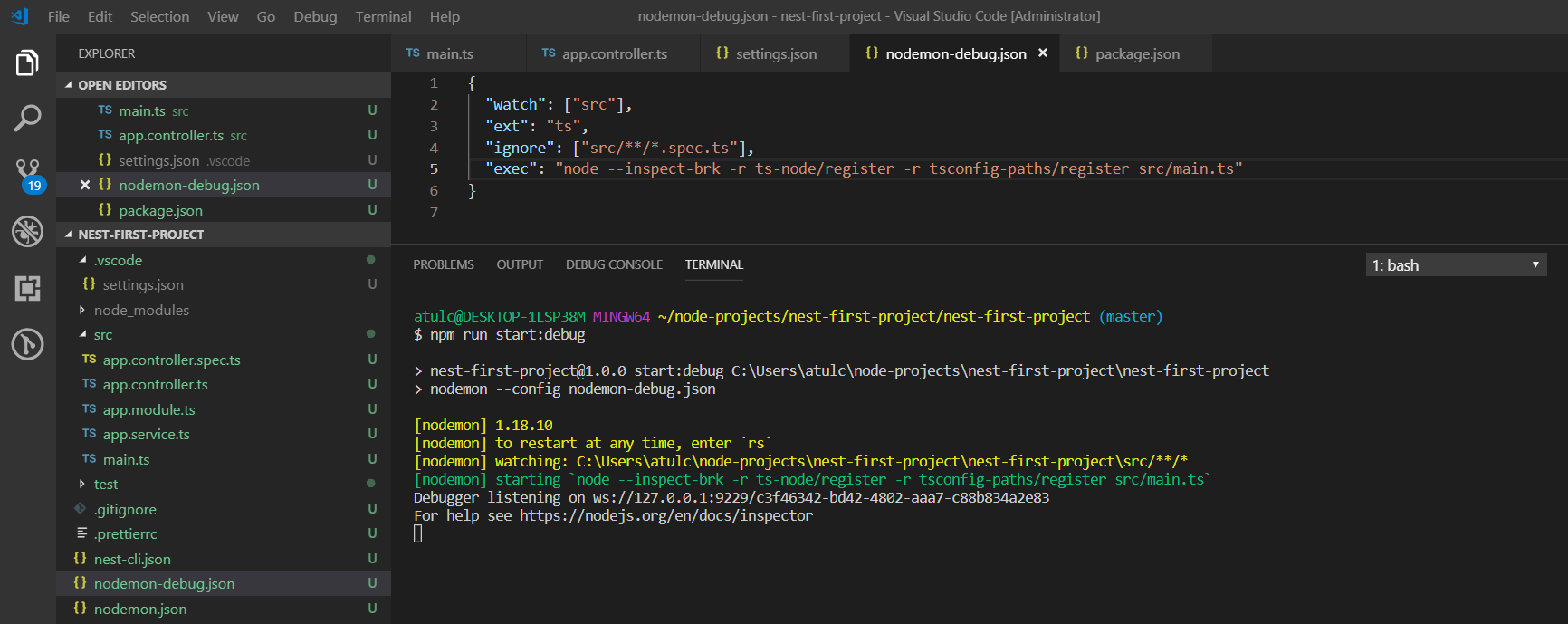 VSCode Debug not working as expected - Issues Antenna