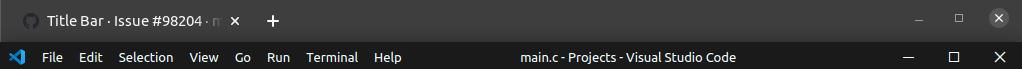[Bug] Title Bar Linux · Issue #98204 · microsoft/vscode · GitHub