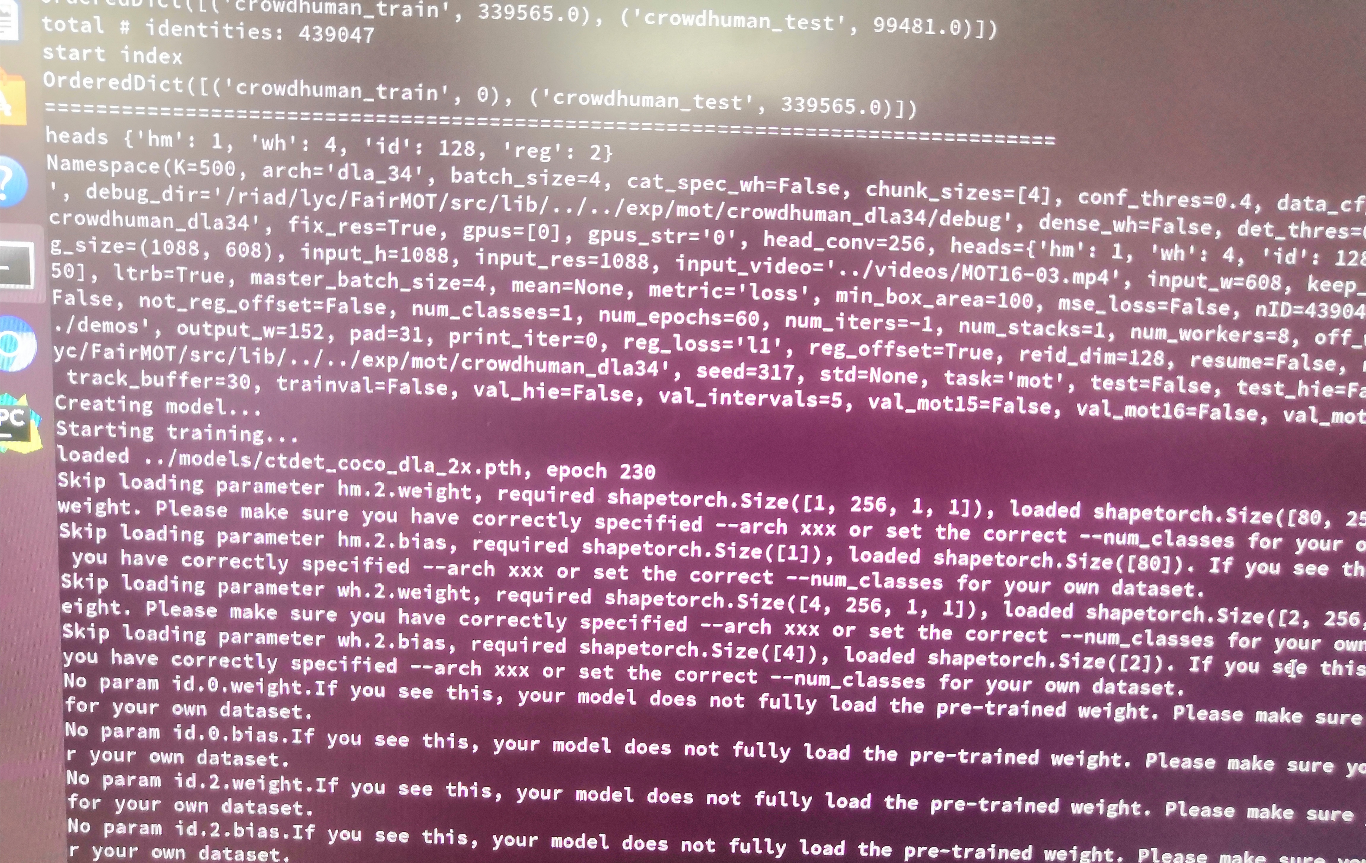 segmentation fault while training · Issue #176 · ifzhang/FairMOT · GitHub