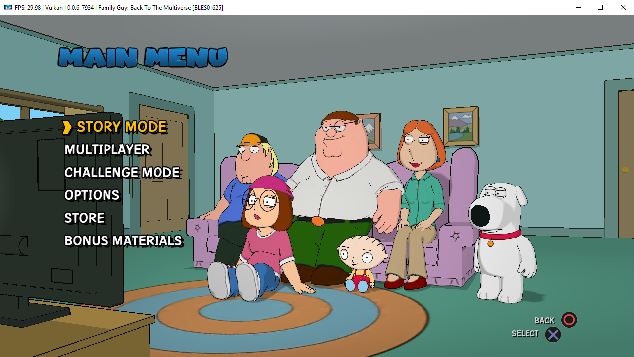 FPS_ 30 01 _ Vulkan _ 0 0 6-7934 _ Family Guy_ Back To The Multiverse  BLES01625  02_04_2019 3_29_34 PM