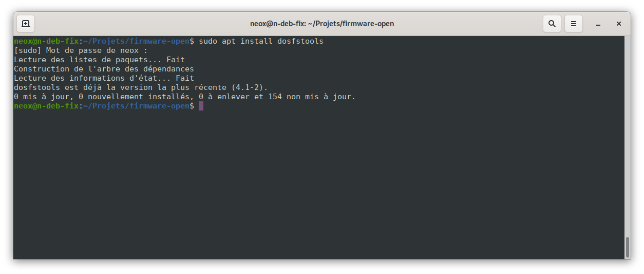 Error during build/x86_64efipe/efi.img.tmp creation (darp6 model