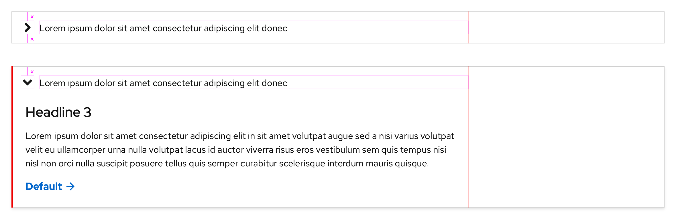 Disclosure, light theme (desktop)