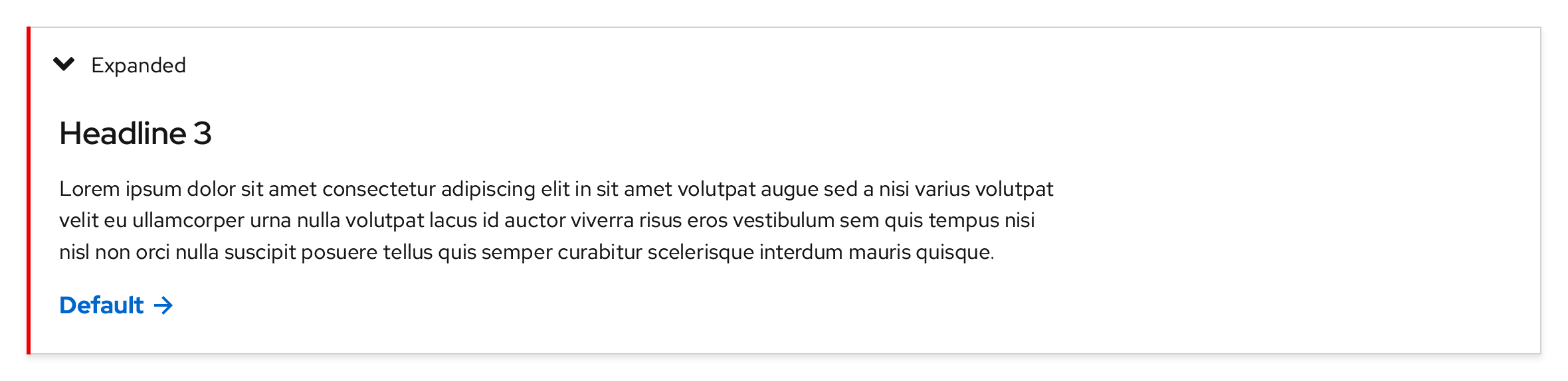 Disclosure, light theme, expanded, default