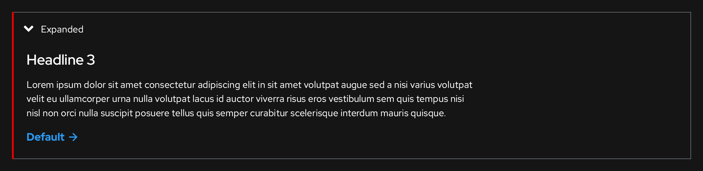 Disclosure, dark theme, expanded, default