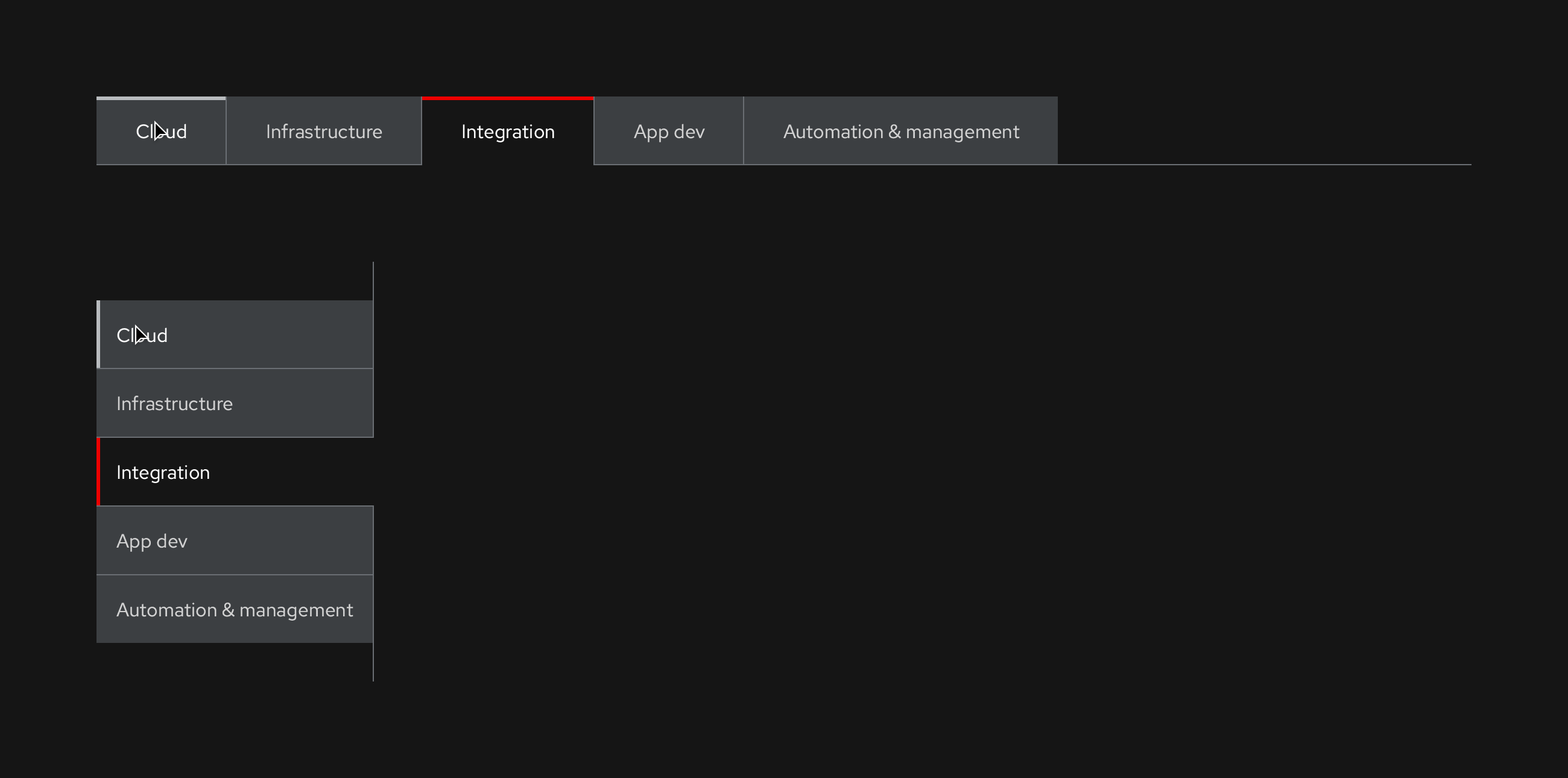IX - Secondary, Box, Earth variant, dark theme, hover