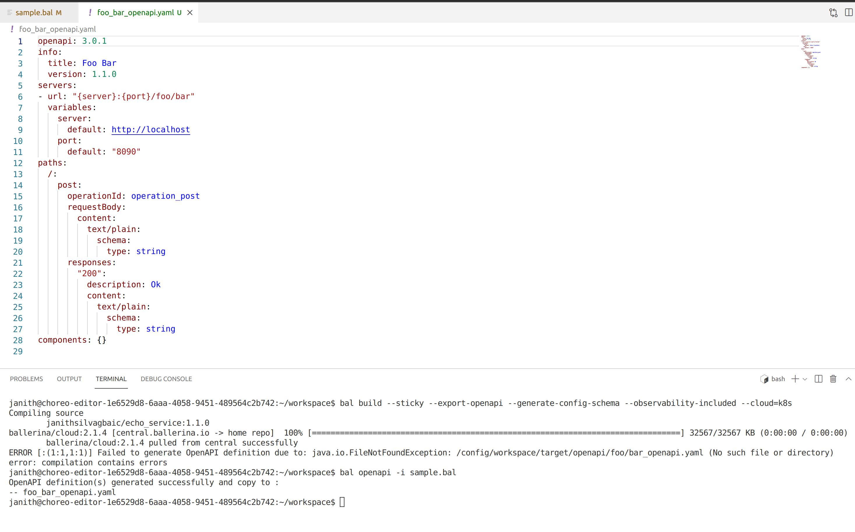 Open API spec generation failing for resourse paths containing ...