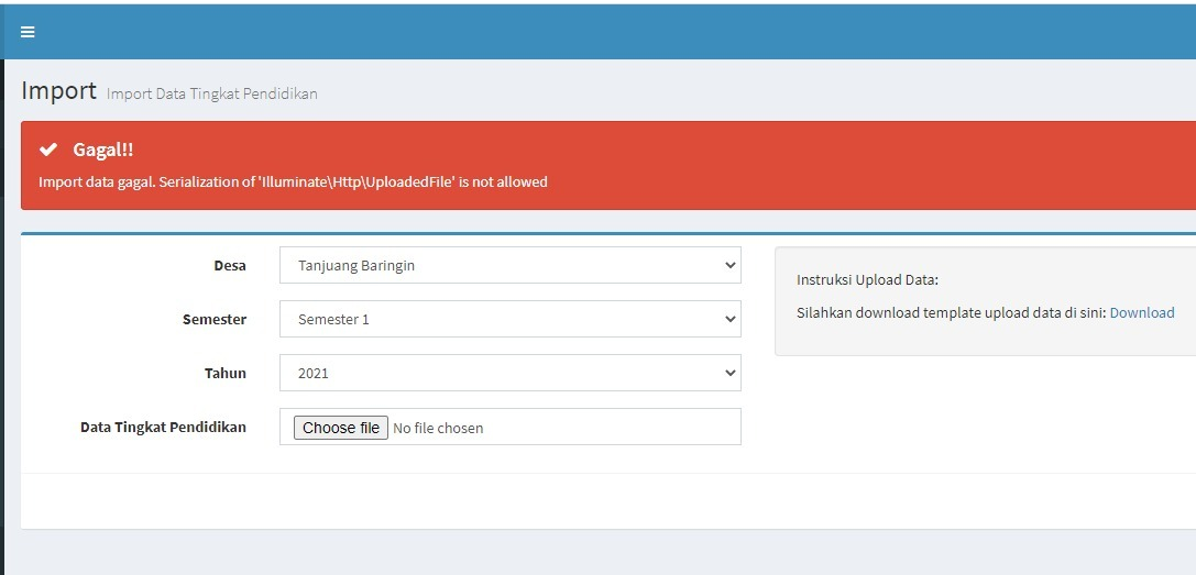 Import data Tingkat Pendidikan Terjadi Kesalahan (error) · Issue #199 ...