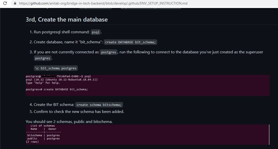 docs: Add the required changes to BIT development environment setup ...