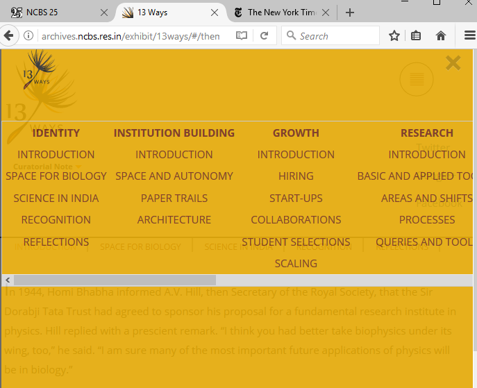 menu page