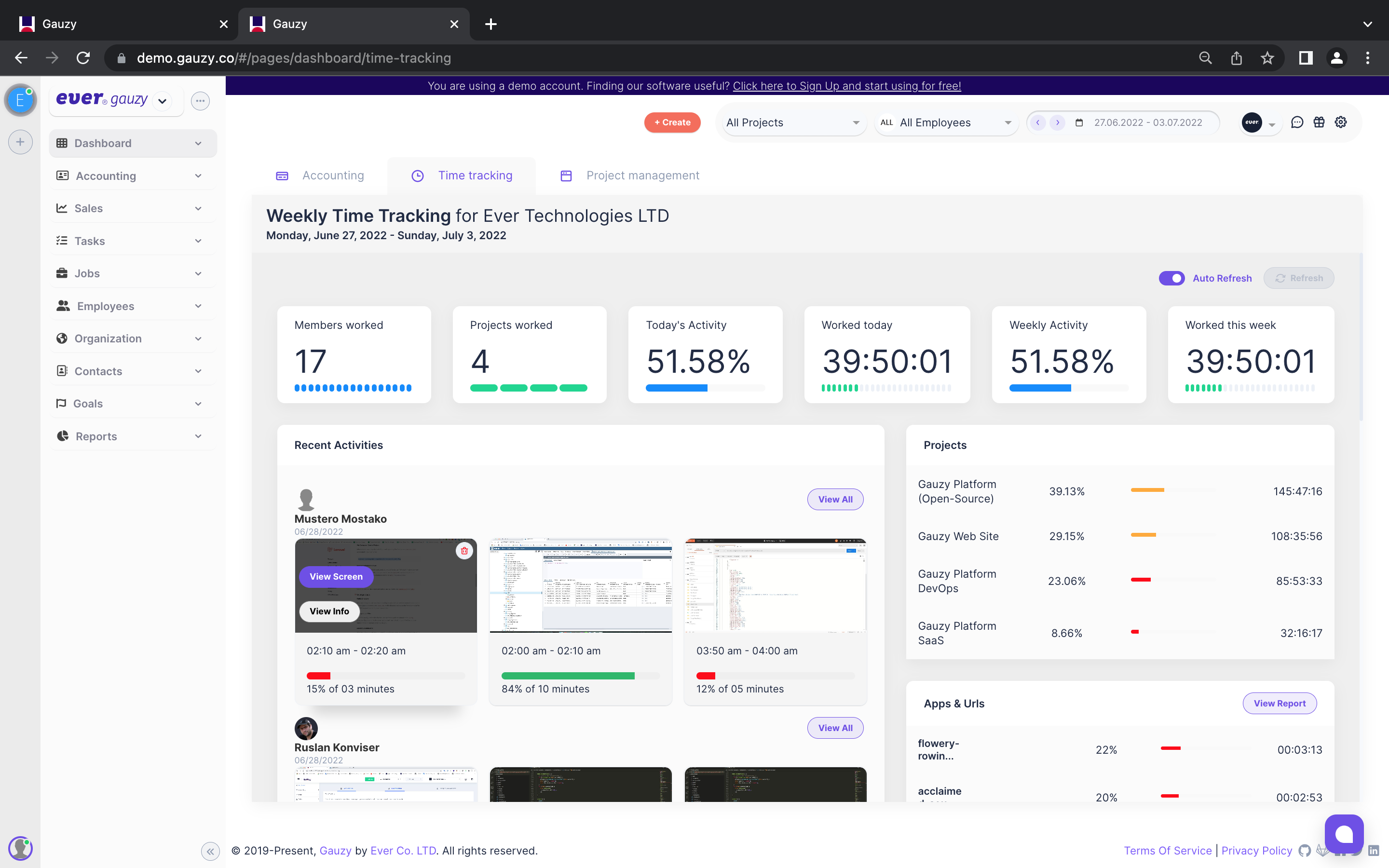 Feature: Improve UI and UX dashboard Time Tracking · Issue #4847 · ever ...