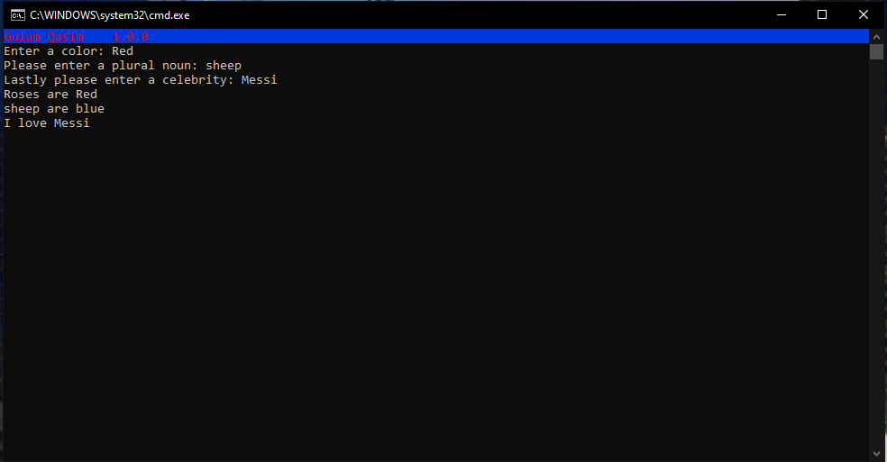GitHub - gulam101/Madlibs-game: Madlibs Game - Console Application