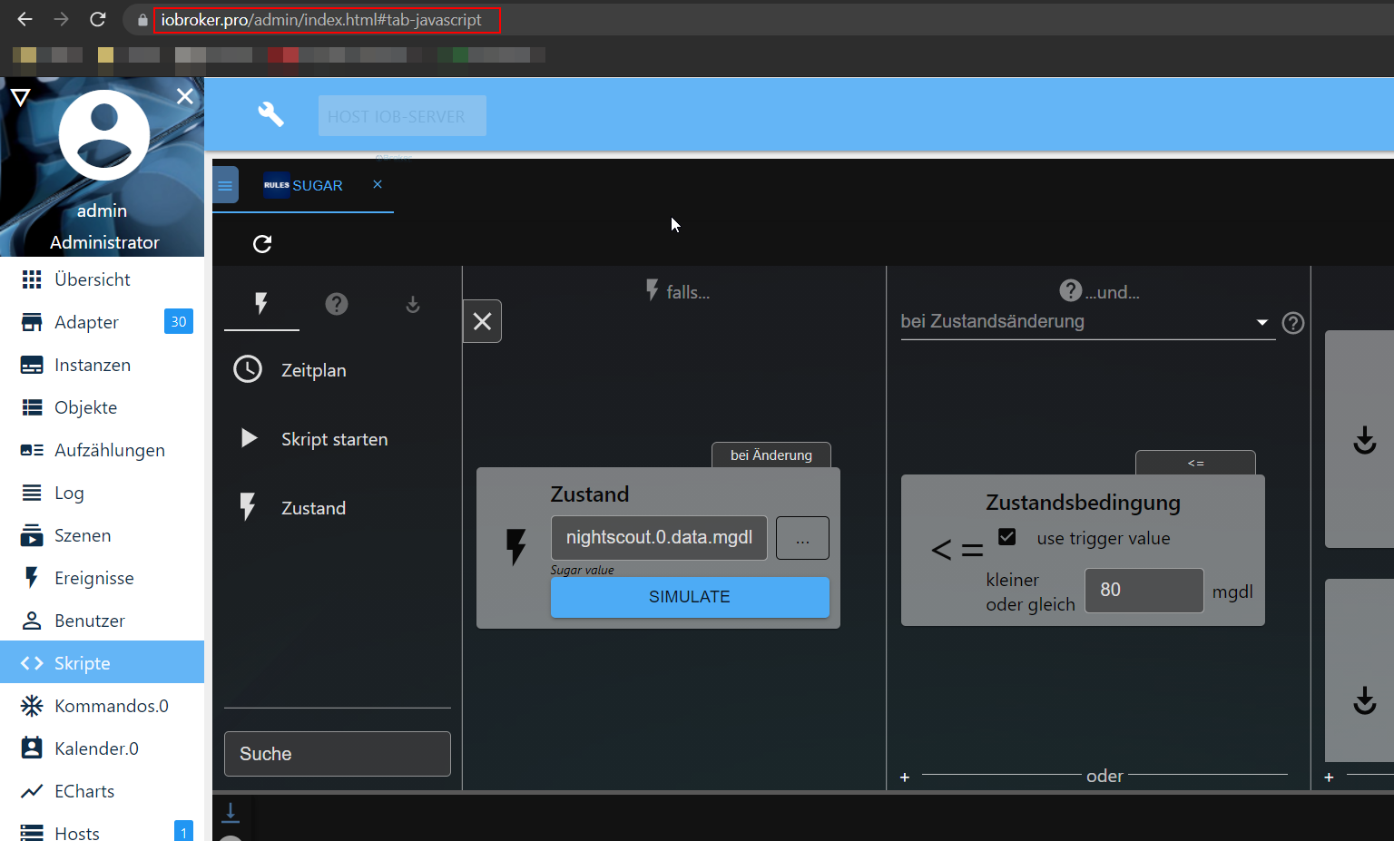 Javascript Adapter unterstützt kein Rules · Issue 204 · ioBroker