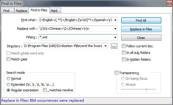 Bug Report: Replaced content wrong when replace in files · Issue #7773 ...
