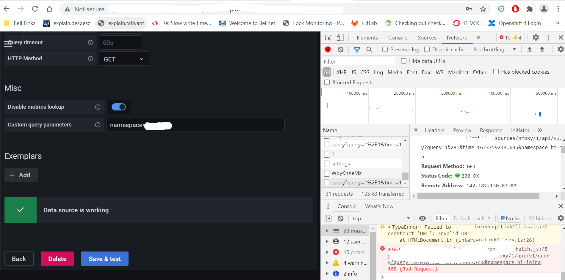Bad gateway error when Post request to Thanos api from grafana · Issue ...