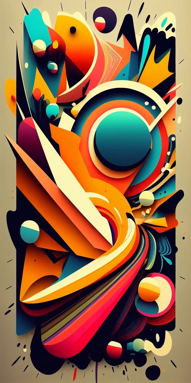 Example output: amazing shapes very abstract that look cool, colorful , 2D , pop style , modern, amazing, oh yes!