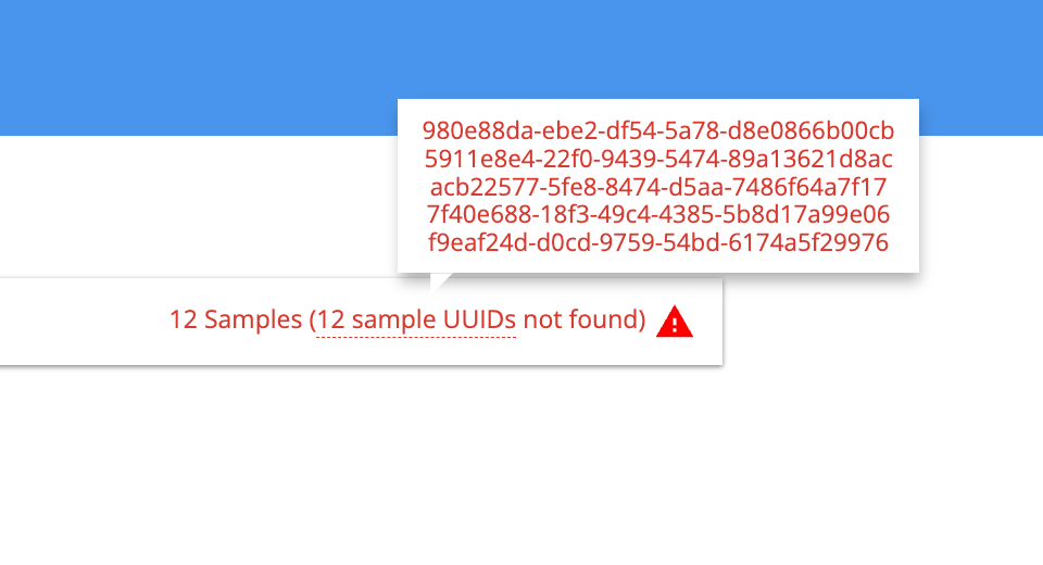 There should be more space between sample UUID's as in Invision