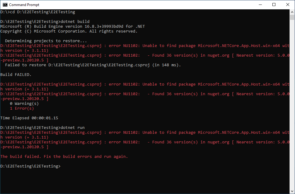Cannot build and run a .NET 3.1 project on client which only have .NET ...
