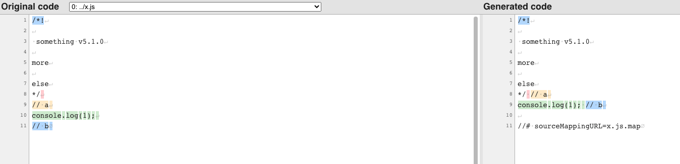 Multiline comments don't have source mappings · Issue #4876 · swc ...