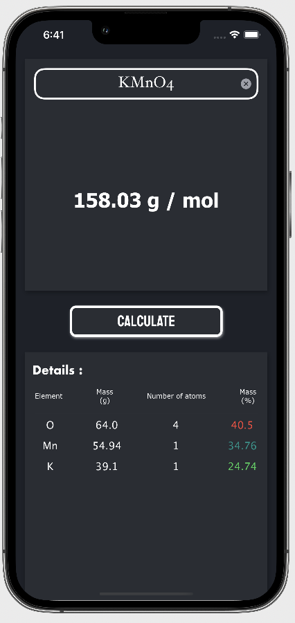 GitHub - Chernov95/Molar-Mass-Calculator
